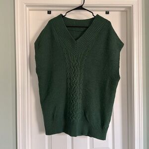 Cable Knit Oversized Sweater Vest